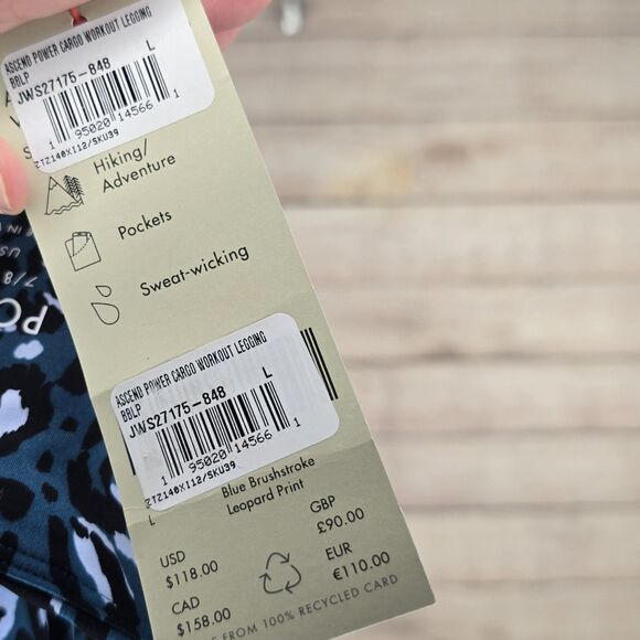 Sweaty Betty x Merrell Ascend Power Cargo Workout Pocket Legging Size 10 Cheetah - Picture 10 of 11